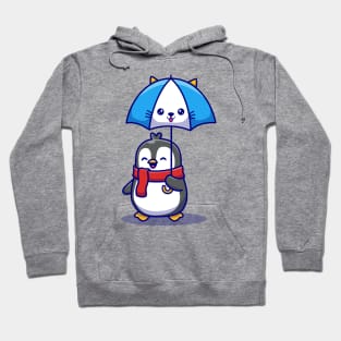 Cute Penguin With Cute Umbrella (2) Hoodie